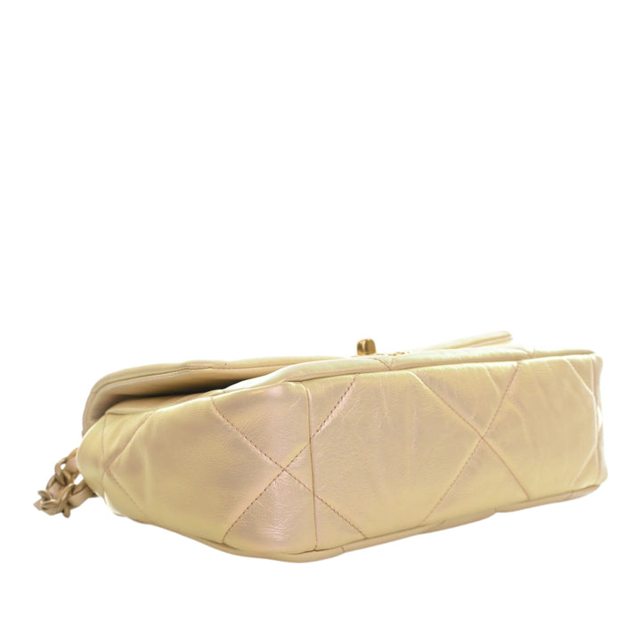 Irisé 19 à rabat Moyen Cuir d'agneau Beige