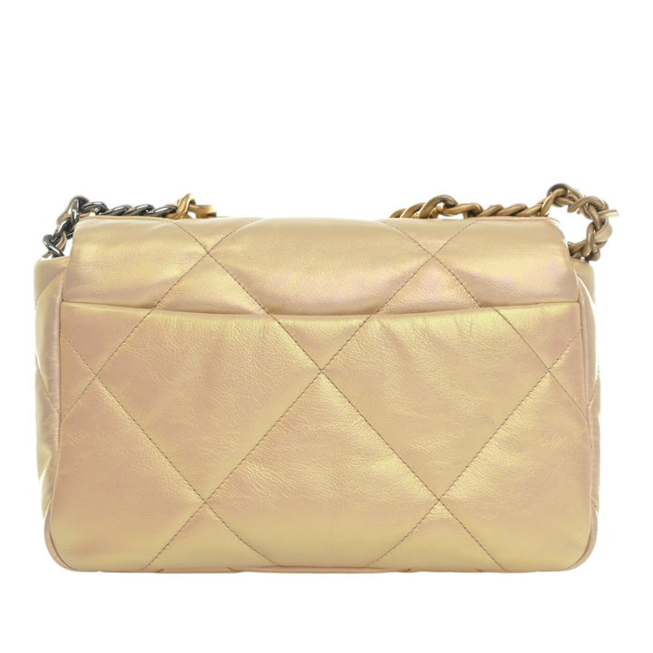 Irisé 19 à rabat Moyen Cuir d'agneau Beige