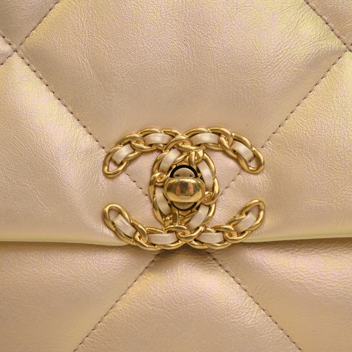 Irisé 19 à rabat Moyen Cuir d'agneau Beige