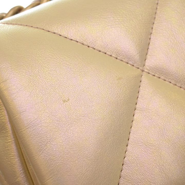 Irisé 19 à rabat Moyen Cuir d'agneau Beige