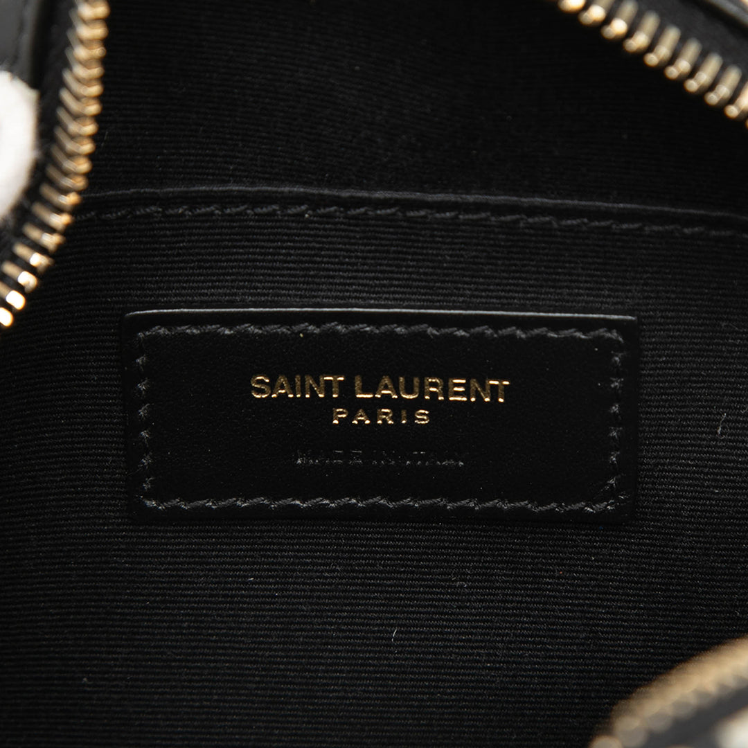 Saint Laurent Chevron Cuir de veau Polka Dot Rond Vinyle Sac caméra