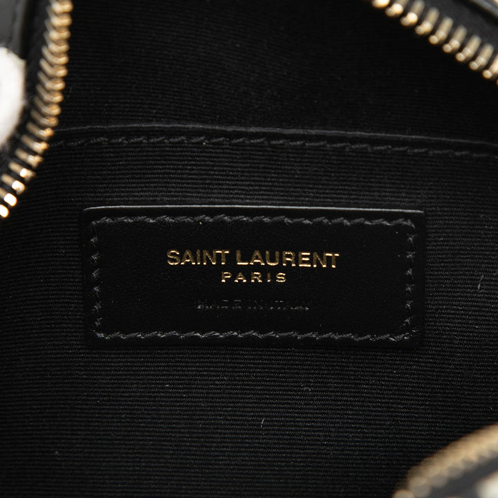 Saint Laurent Chevron Cuir de veau Polka Dot Rond Vinyle Sac caméra