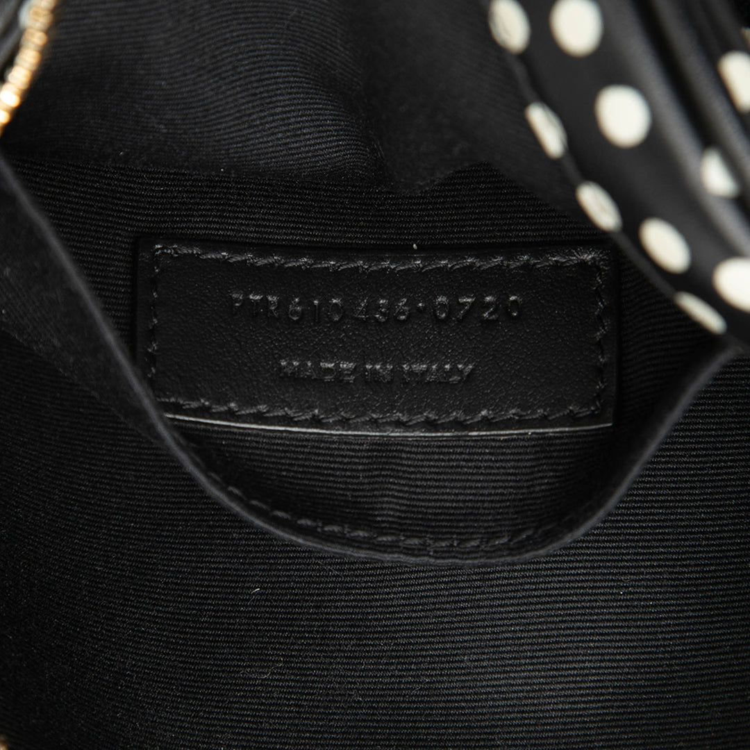 Saint Laurent Chevron Cuir de veau Polka Dot Rond Vinyle Sac caméra