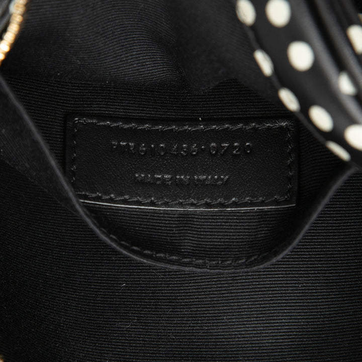 Saint Laurent Chevron Cuir de veau Polka Dot Rond Vinyle Sac caméra