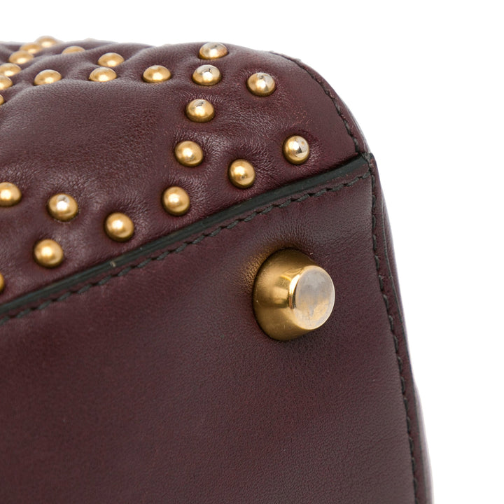 Medium Lambskin Cannage Studded Supple Lady Dior Red - Gaby Paris