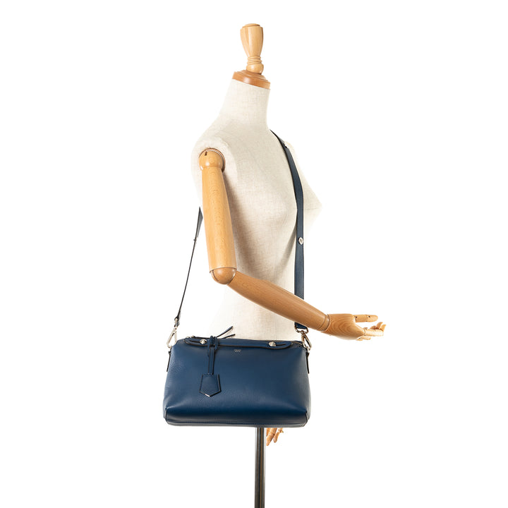 Medium By The Way Leather Satchel Blue - Gaby Paris