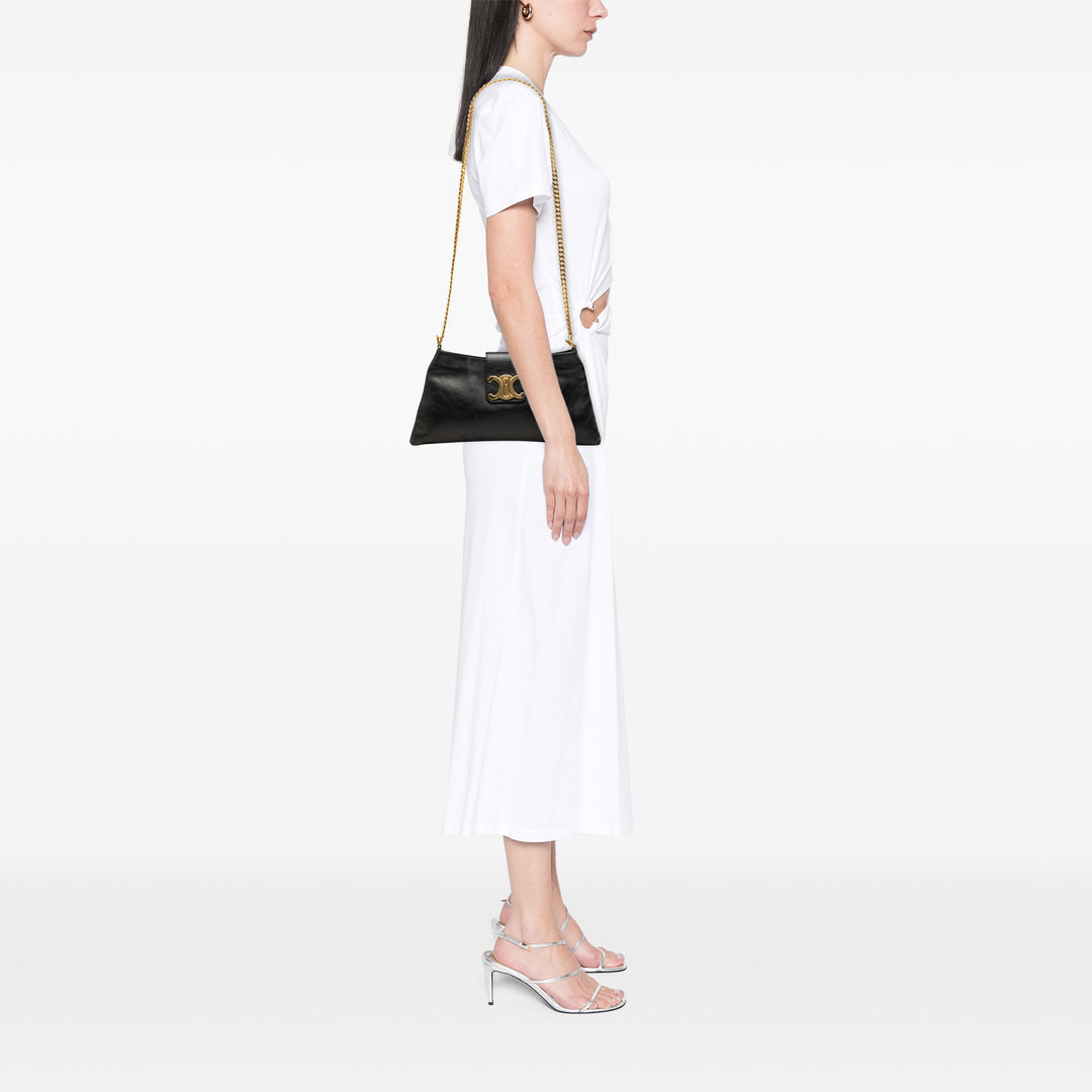 Celine Triomphe Wiltern Sac Cuir de veau Noir – vue 6 – GABY PARIS