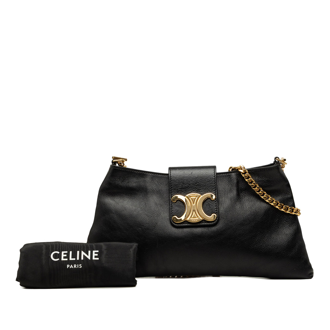 Celine Triomphe Wiltern Sac Cuir de veau Noir – vue 7 – GABY PARIS