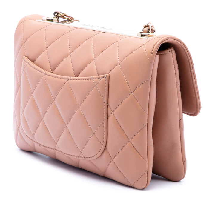 Chanel Matelassé Trendy CC à rabat Moyen Cuir d'agneau Marron – vue 2 – GABY PARIS