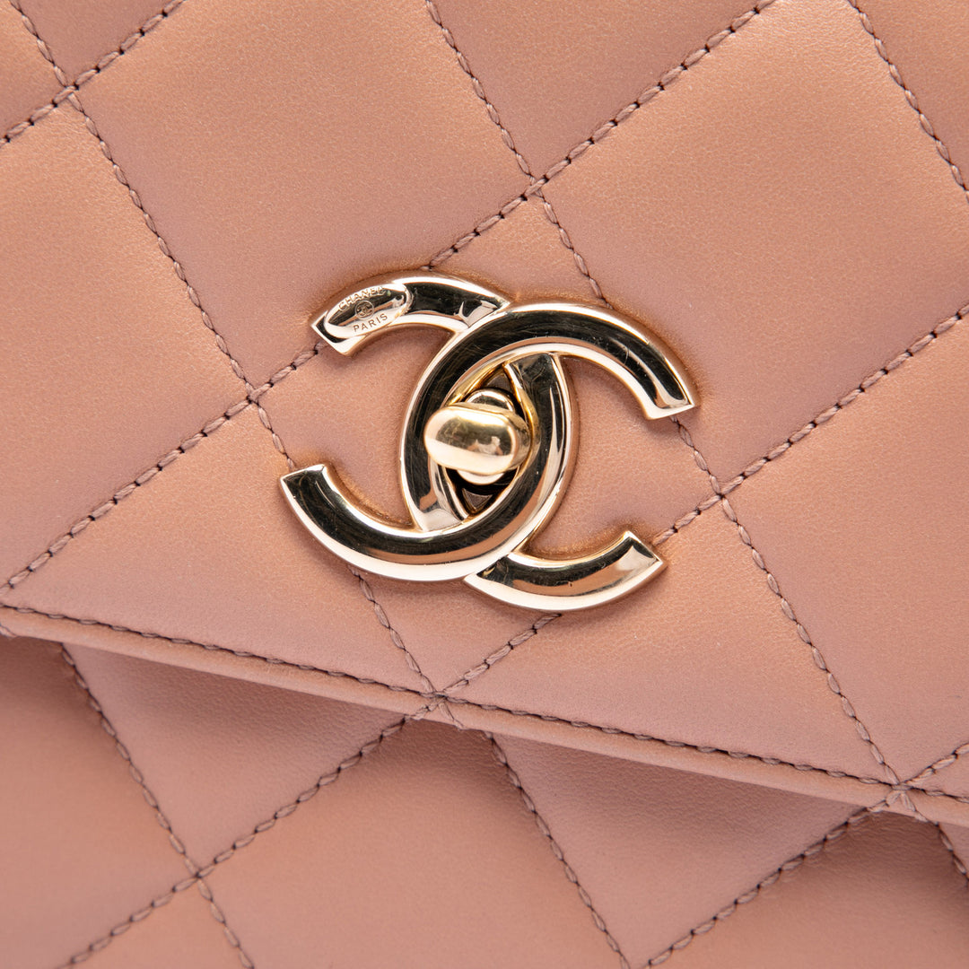 Chanel Matelassé Trendy CC à rabat Moyen Cuir d'agneau Marron – vue 5 – GABY PARIS