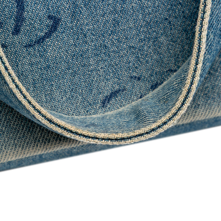Chanel CC Printed Jean Simple rabat Bleu