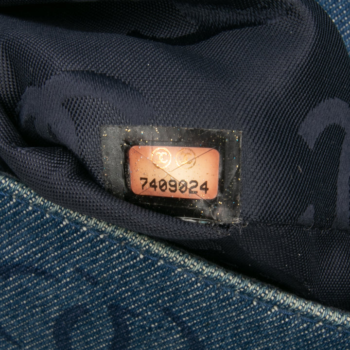 Chanel CC Printed Jean Simple rabat Bleu