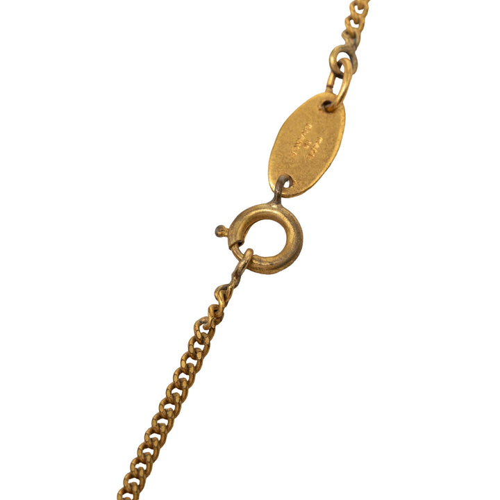 CC plaqué Rond Medallion Pendant Collier Doré