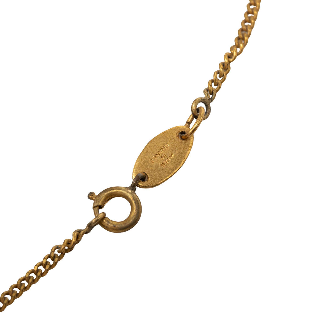 CC plaqué Rond Medallion Pendant Collier Doré