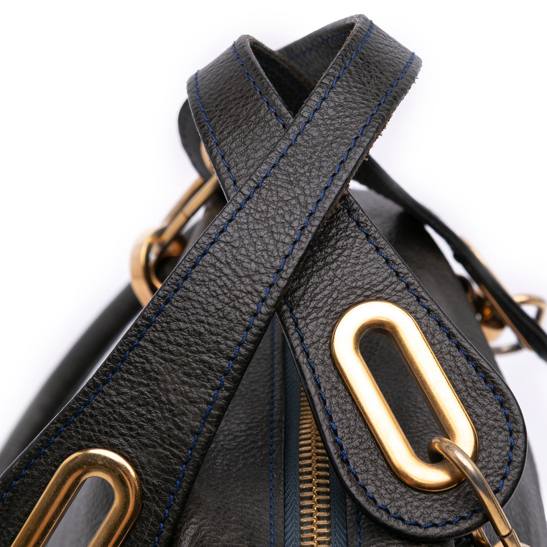 Medium Pebbled Leather Paraty Satchel Black - Gaby Paris