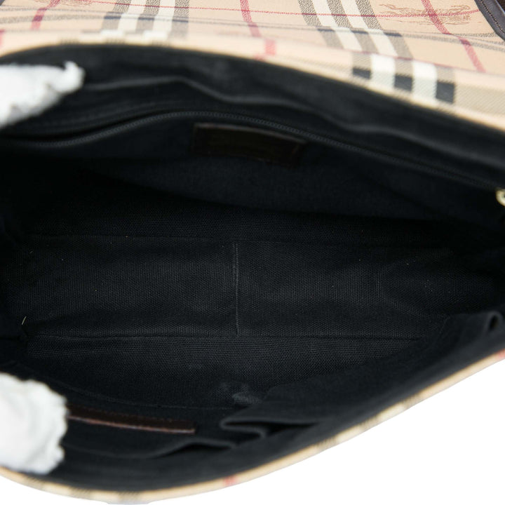 Burberry Sac bandoulière Haymarket Check Toile enduite Beige – vue 4 – GABY PARIS