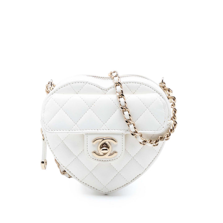 Chanel Mini Cuir d’agneau CC in Love Heart Sac porté croisé