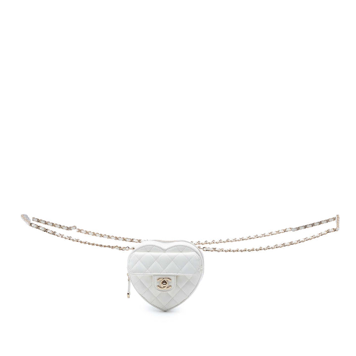 Chanel Mini Cuir d’agneau CC in Love Heart Sac porté croisé