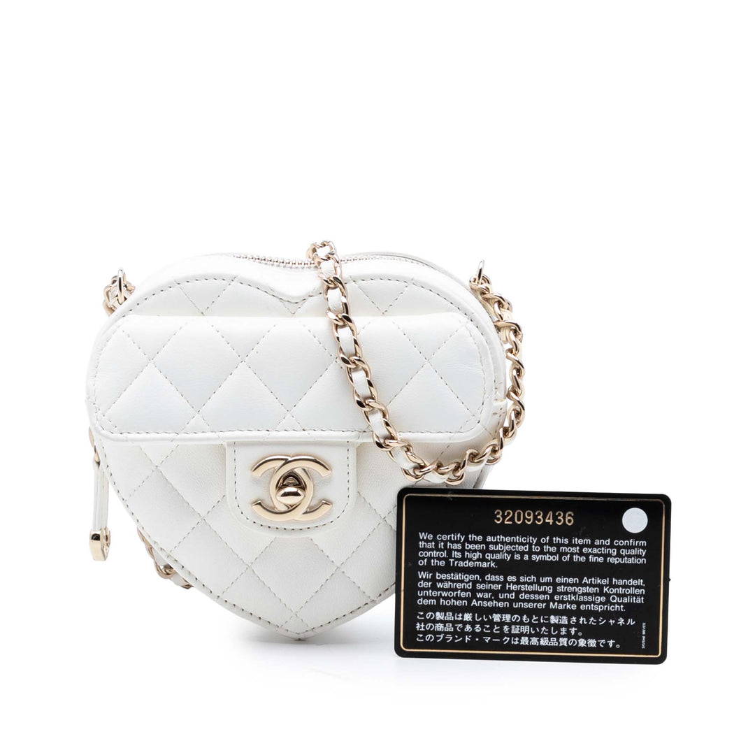 Chanel Mini Cuir d’agneau CC in Love Heart Sac porté croisé