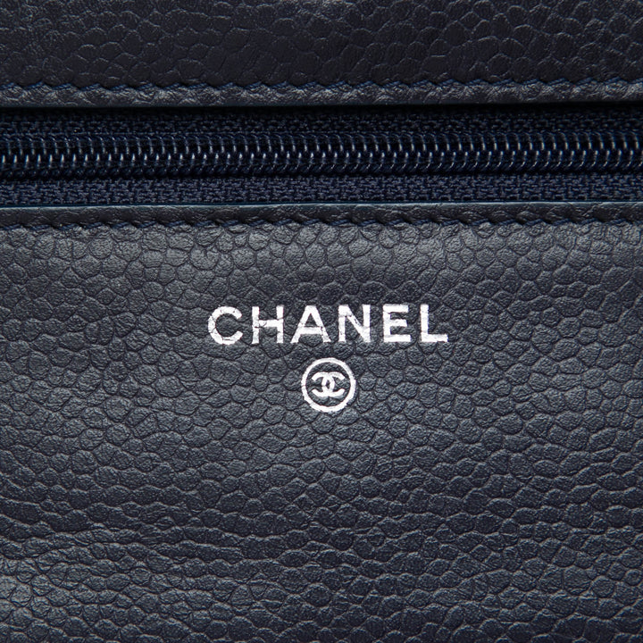 Chanel CC Matelassé Caviar Wallet on Chain