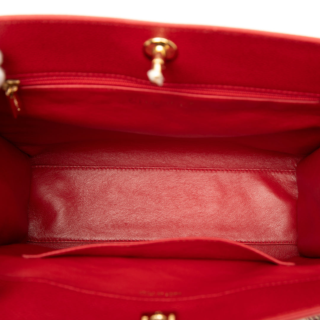 Chanel CC Turn Lock Cabas chaîne Cuir caviar
