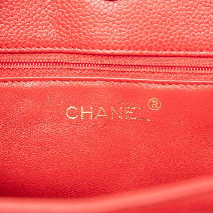 Chanel CC Turn Lock Cabas chaîne Cuir caviar