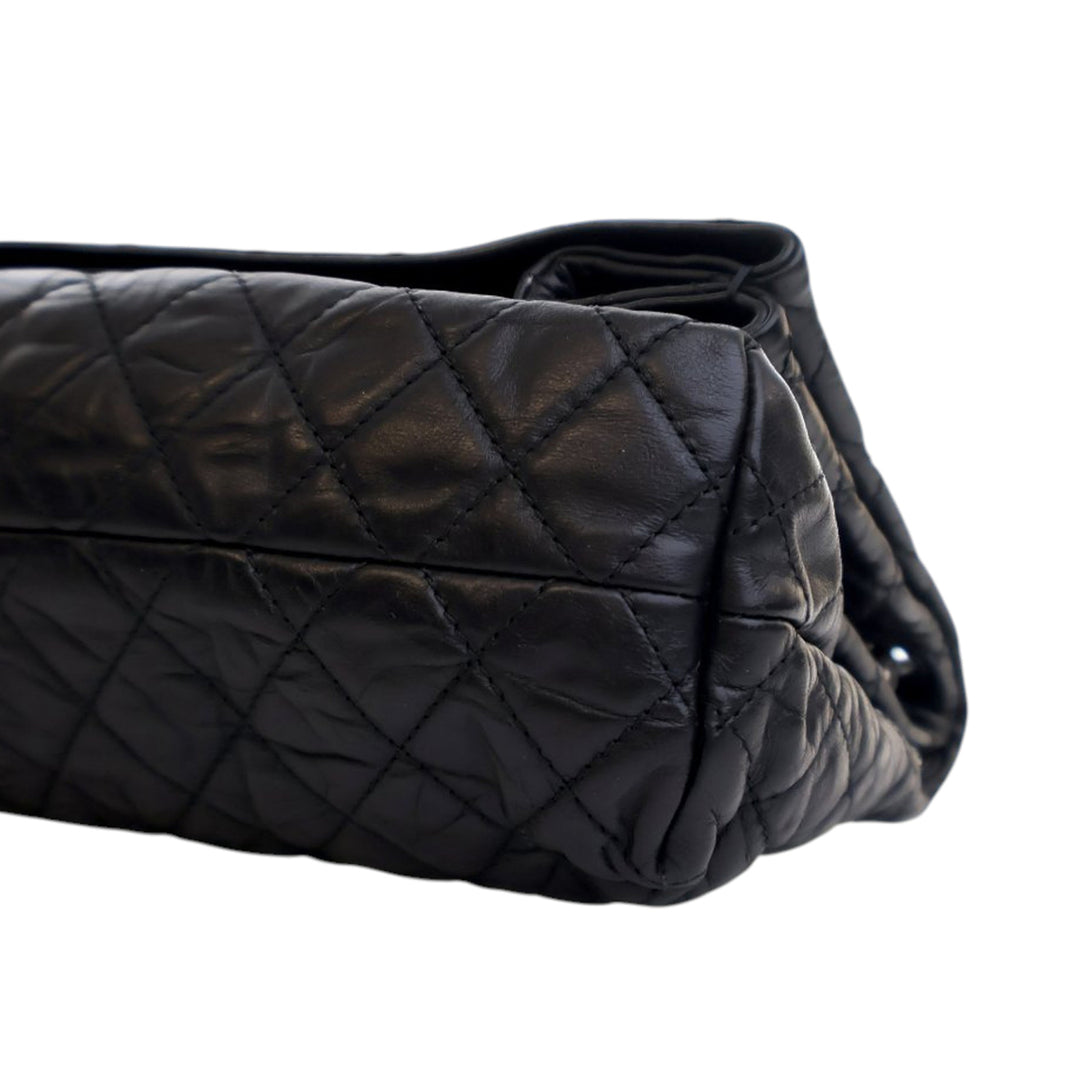 Chanel Matelassé vieilli Cuir de veau CC Foldover à rabat