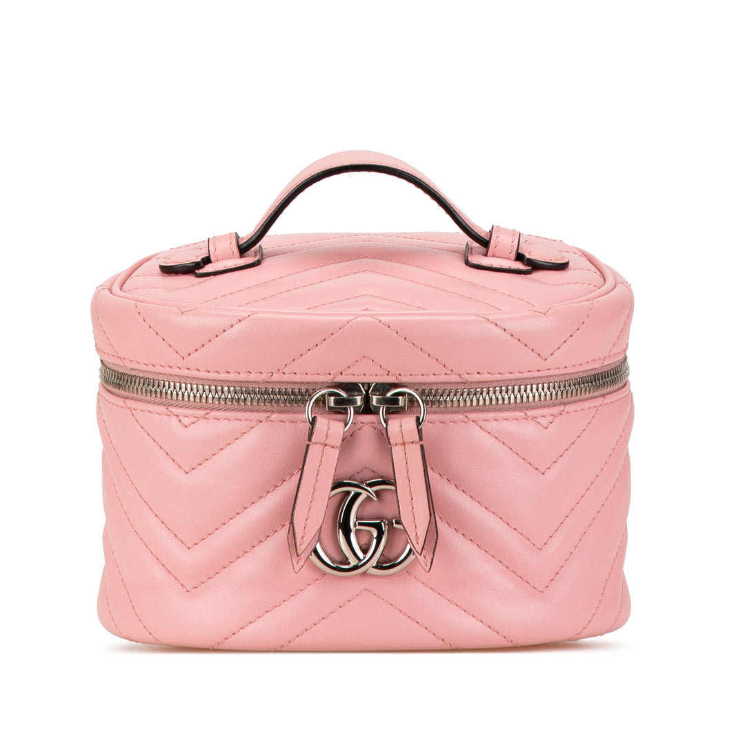 Mini GG Marmont Round Leather Vanity Bag Pink - Gaby Paris