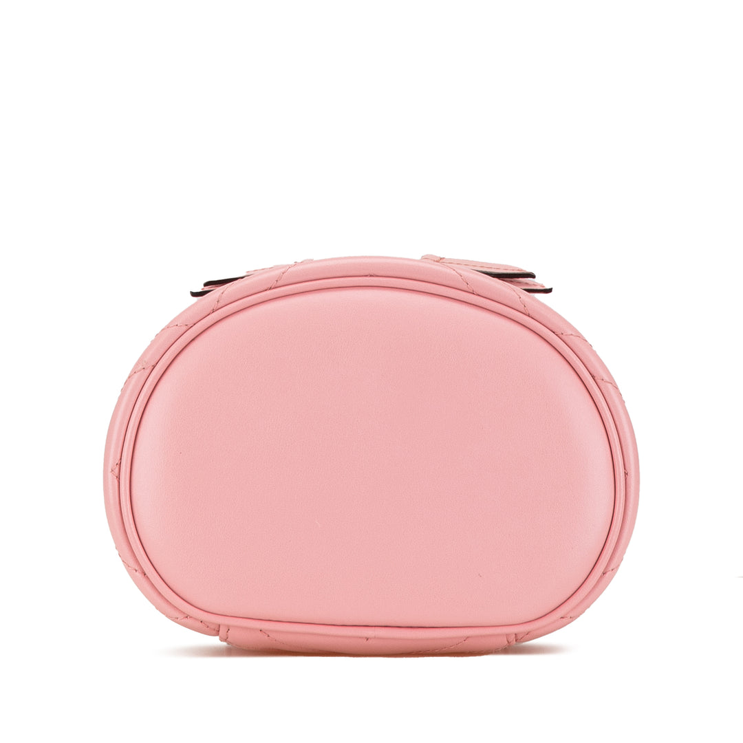 Mini GG Marmont Round Leather Vanity Bag Pink - Gaby Paris