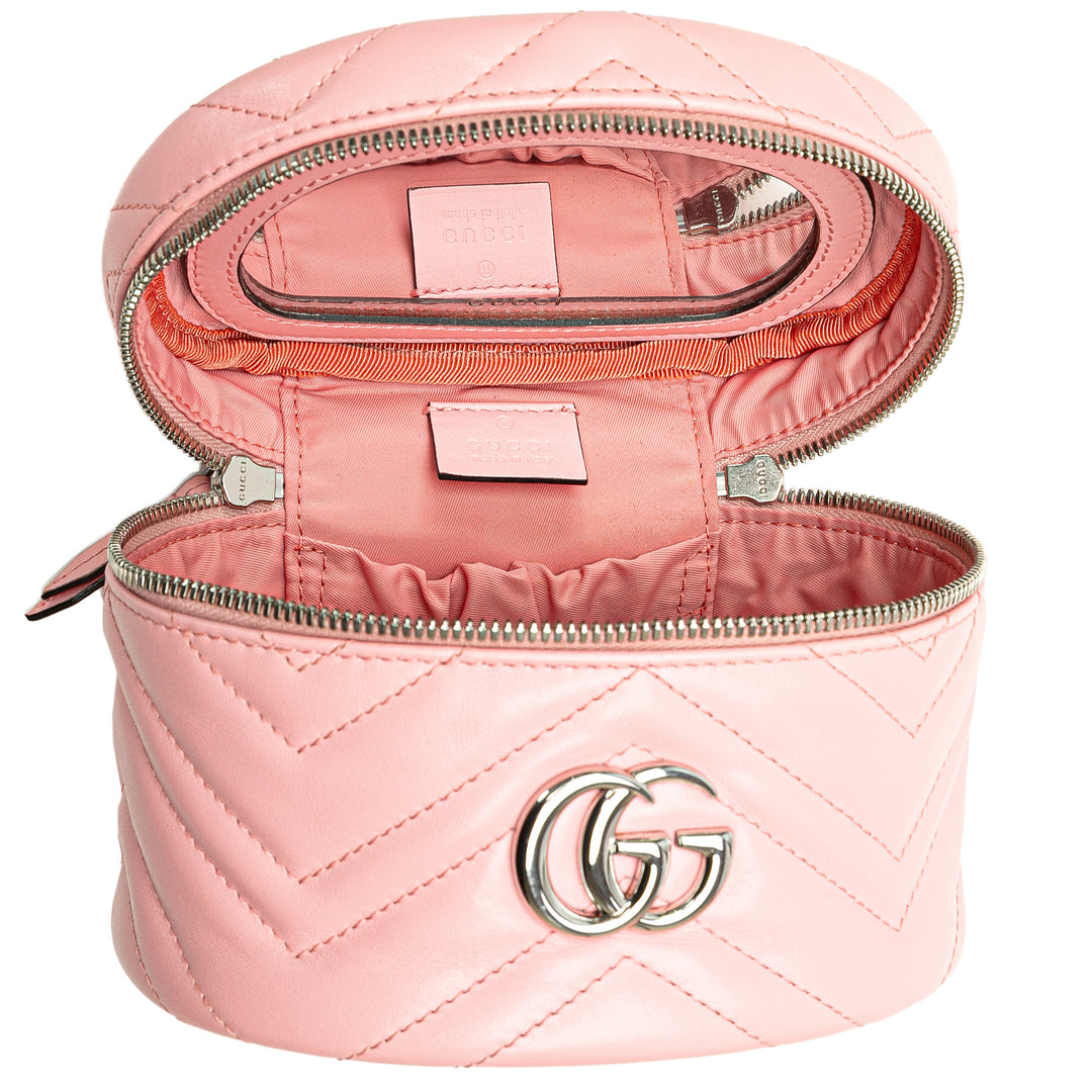 Mini GG Marmont Round Leather Vanity Bag Pink - Gaby Paris