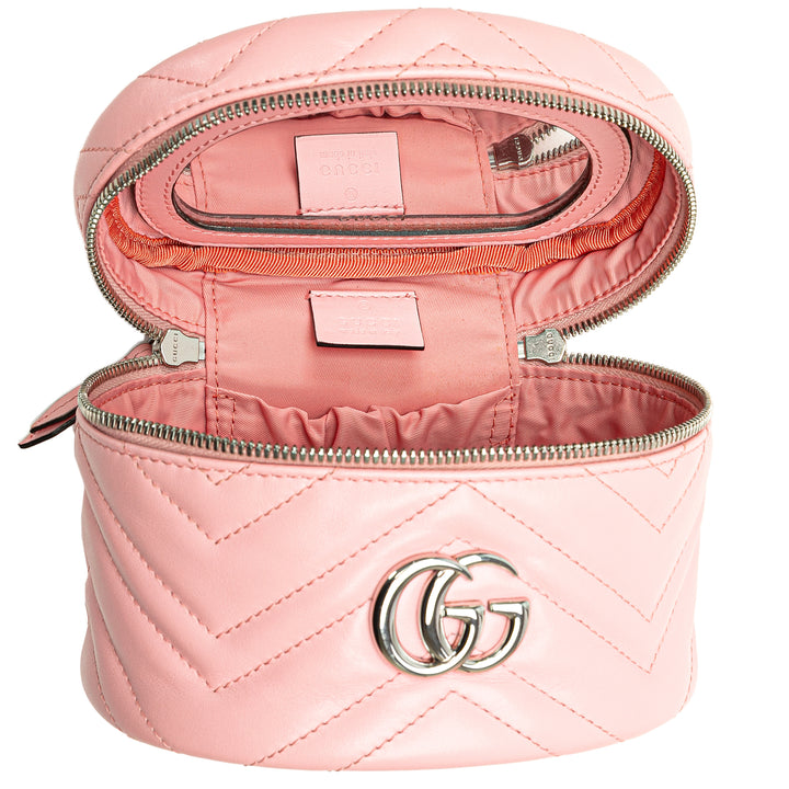 Mini GG Marmont Round Leather Vanity Bag Pink - Gaby Paris