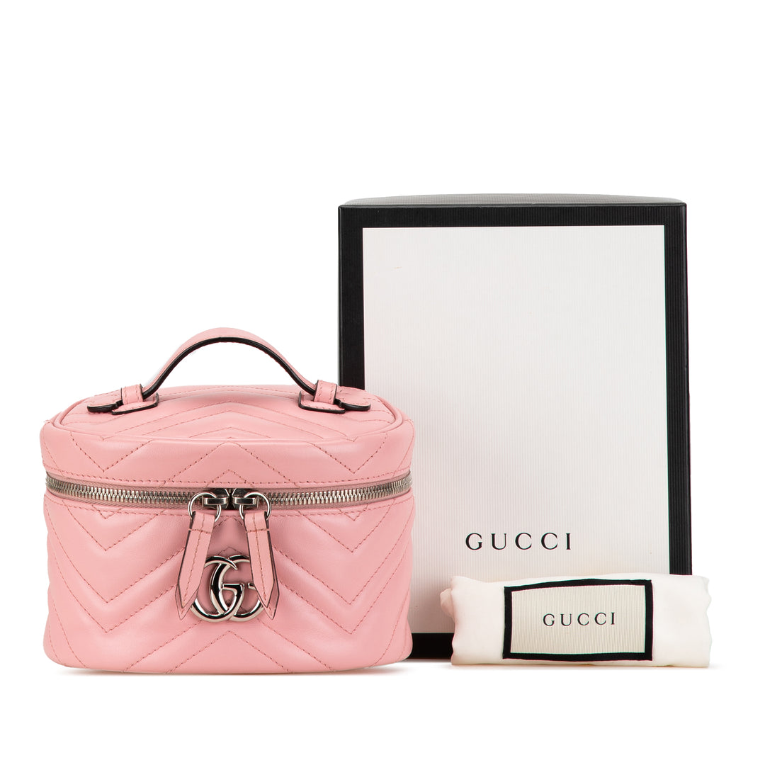 Mini GG Marmont Round Leather Vanity Bag Pink - Gaby Paris