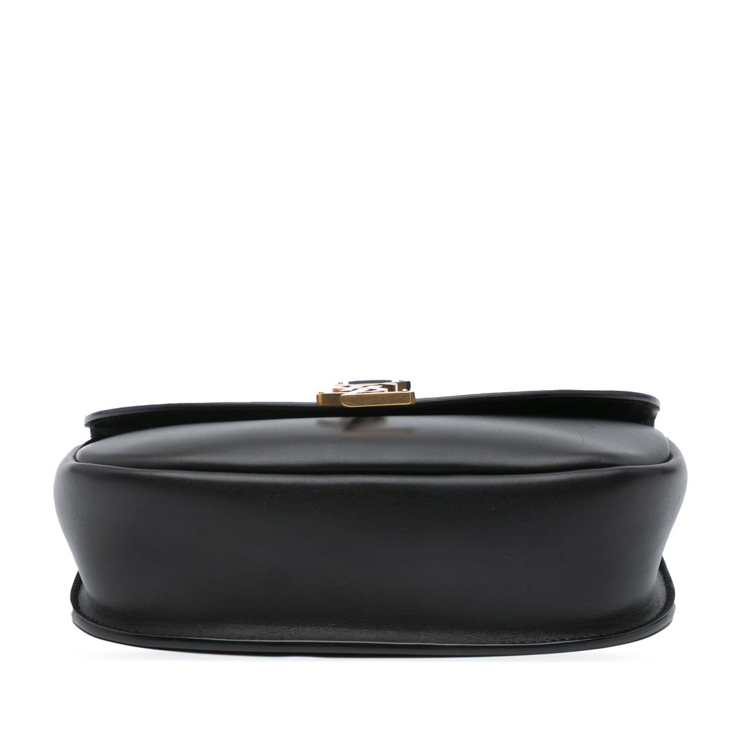 Medium Leather Monogram Kaia Crossbody Black - Gaby Paris