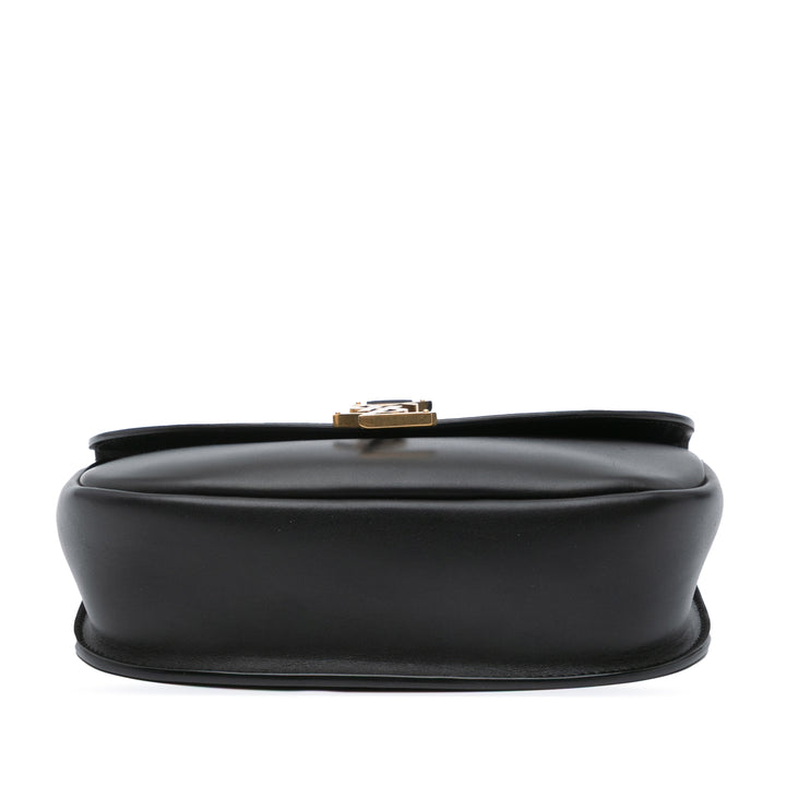 Medium Leather Monogram Kaia Crossbody Black - Gaby Paris