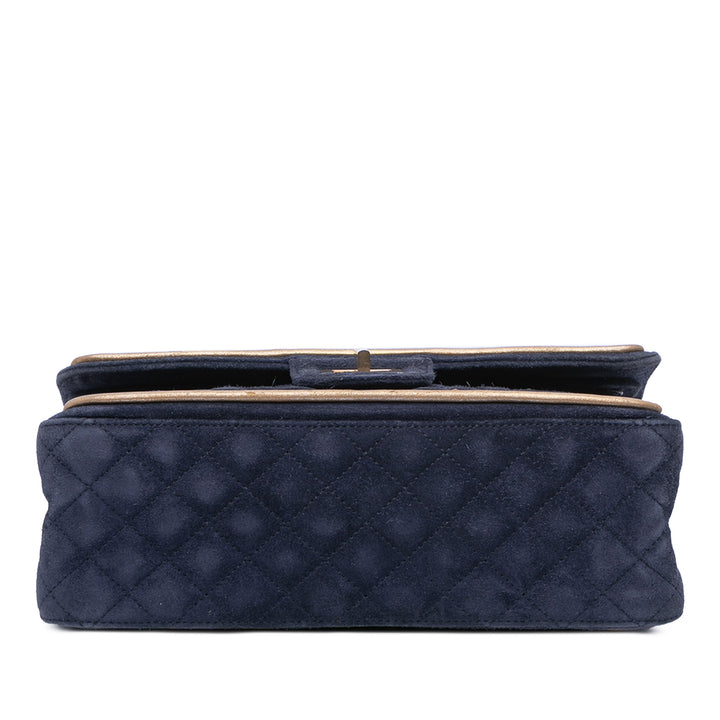 Chanel Reissue 2.55 Quilted Daim Double rabat 225 Bleu