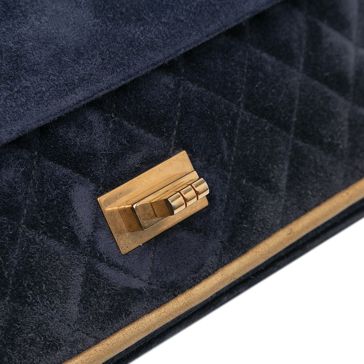 Chanel Reissue 2.55 Quilted Daim Double rabat 225 Bleu