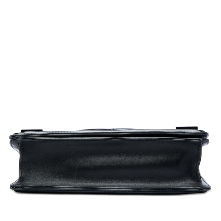 Chanel Acrylic Rayé Boy Brick Horizontal à rabat Cuir
