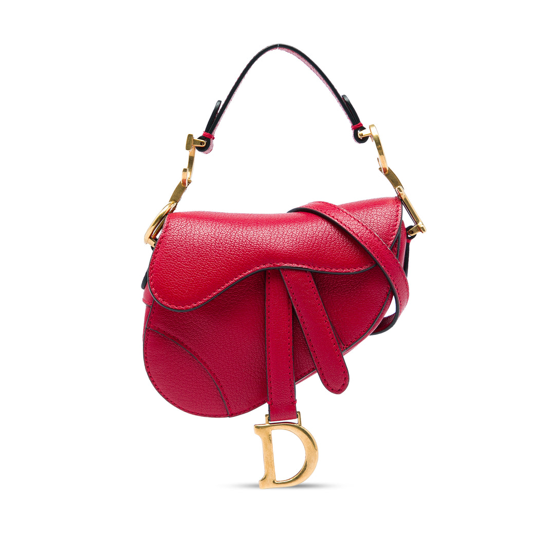 Dior Mini Cuir de veau grainé Saddle Sac