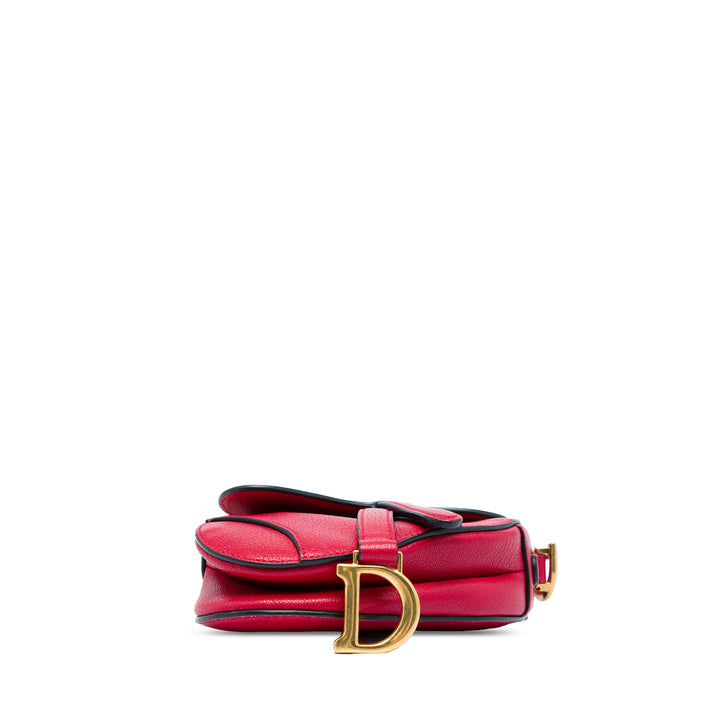 Dior Mini Cuir de veau grainé Saddle Sac