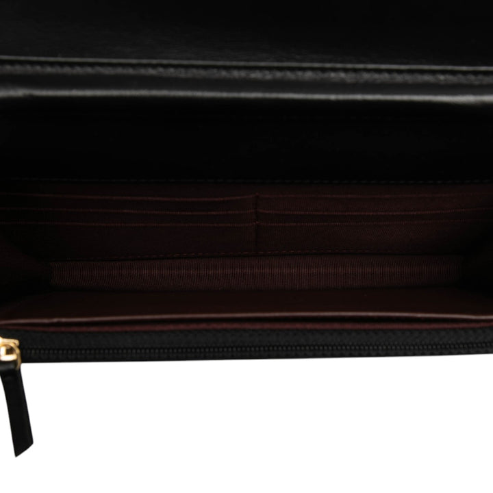 CC Matelassé Wallet on Chain Cuir d'agneau Noir