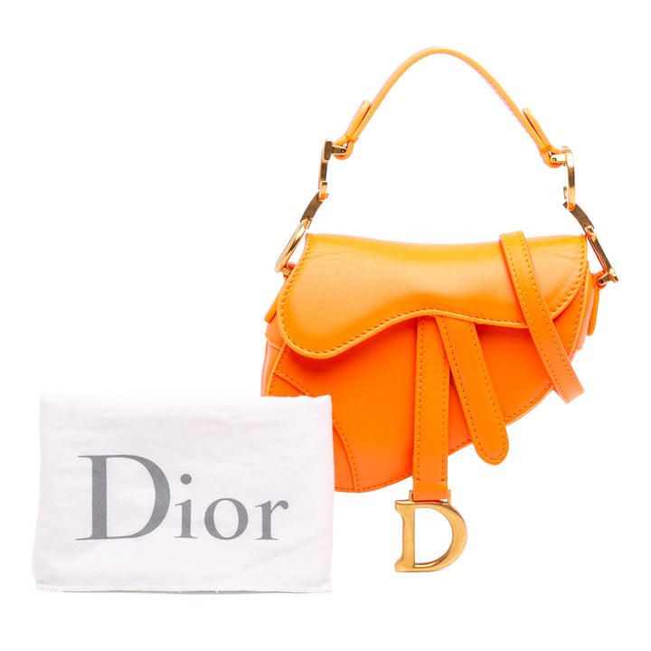 Dior Micro Cuir de chèvre Saddle Sac