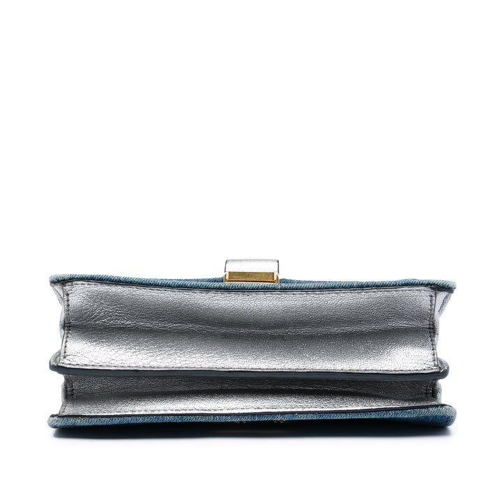 Miu Miu Métallisé Madras à rabat Sac Jean