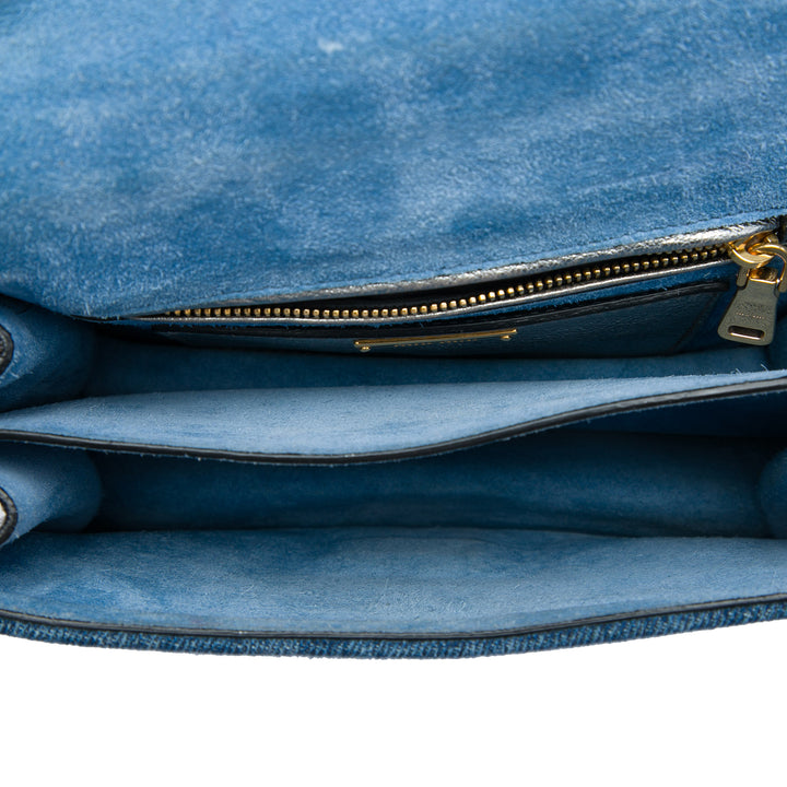 Miu Miu Métallisé Madras à rabat Sac Jean