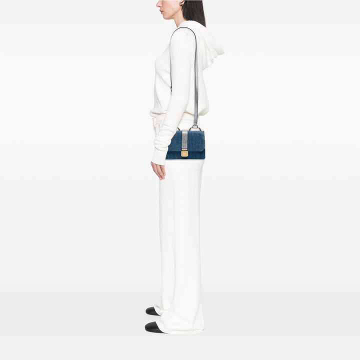 Miu Miu Métallisé Madras à rabat Sac Jean