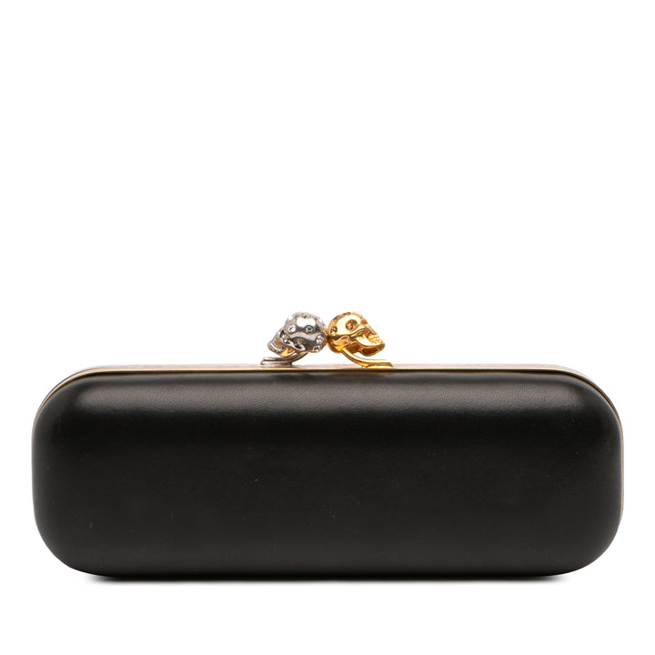Alexander McQueen Bicolor Cuir Twin Long Skull Pochette