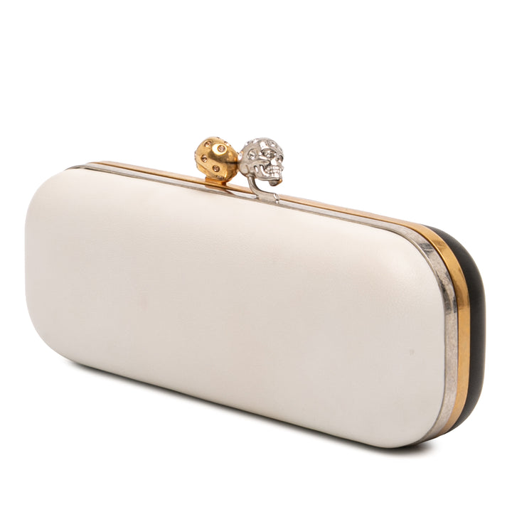 Alexander McQueen Bicolor Cuir Twin Long Skull Pochette