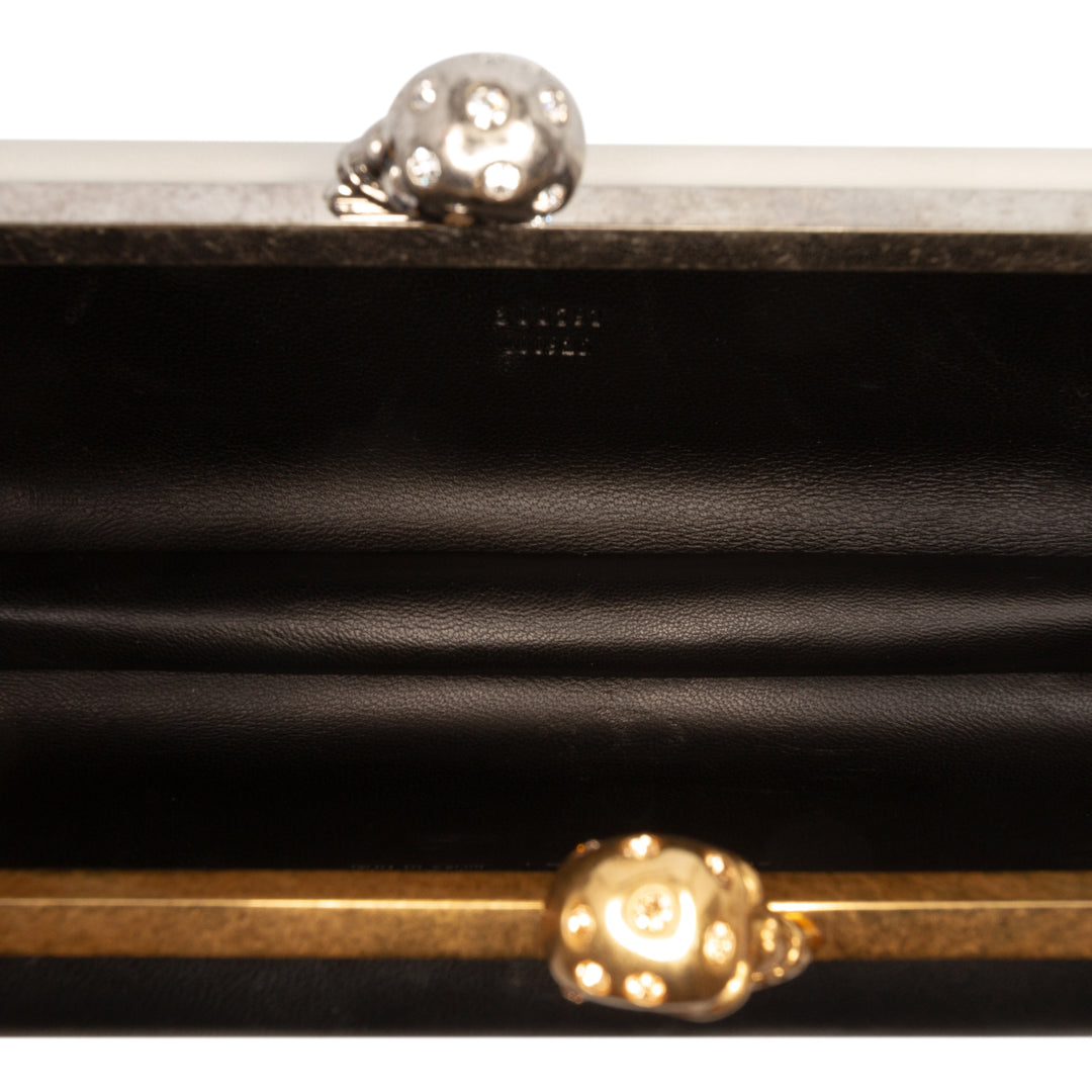 Alexander McQueen Bicolor Cuir Twin Long Skull Pochette