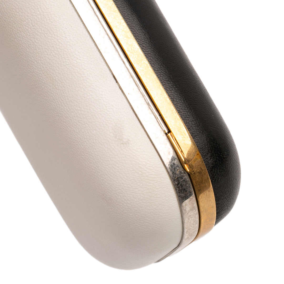 Alexander McQueen Bicolor Cuir Twin Long Skull Pochette