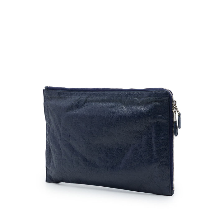 Balenciaga Cuir d’agneau Motocross Giant 12 Zip Around Flat Pochette
