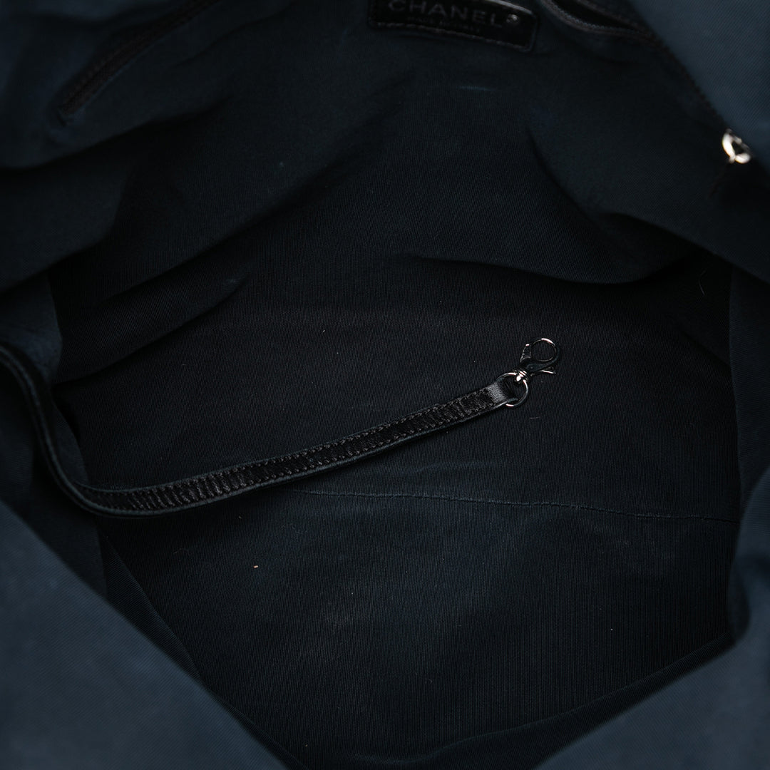 Chanel CC Matelassé Jean Grosgrain Drawstring Cabas
